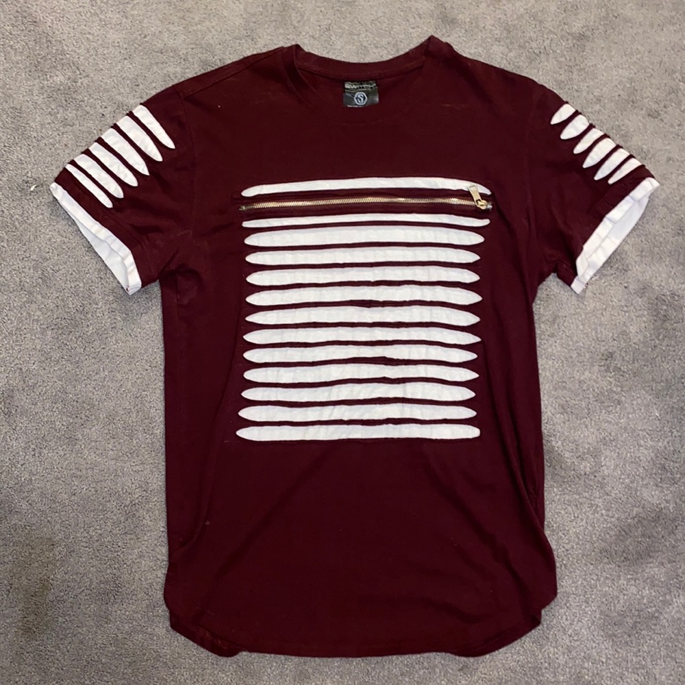 Thrashed Burgundy Shirt- Large
